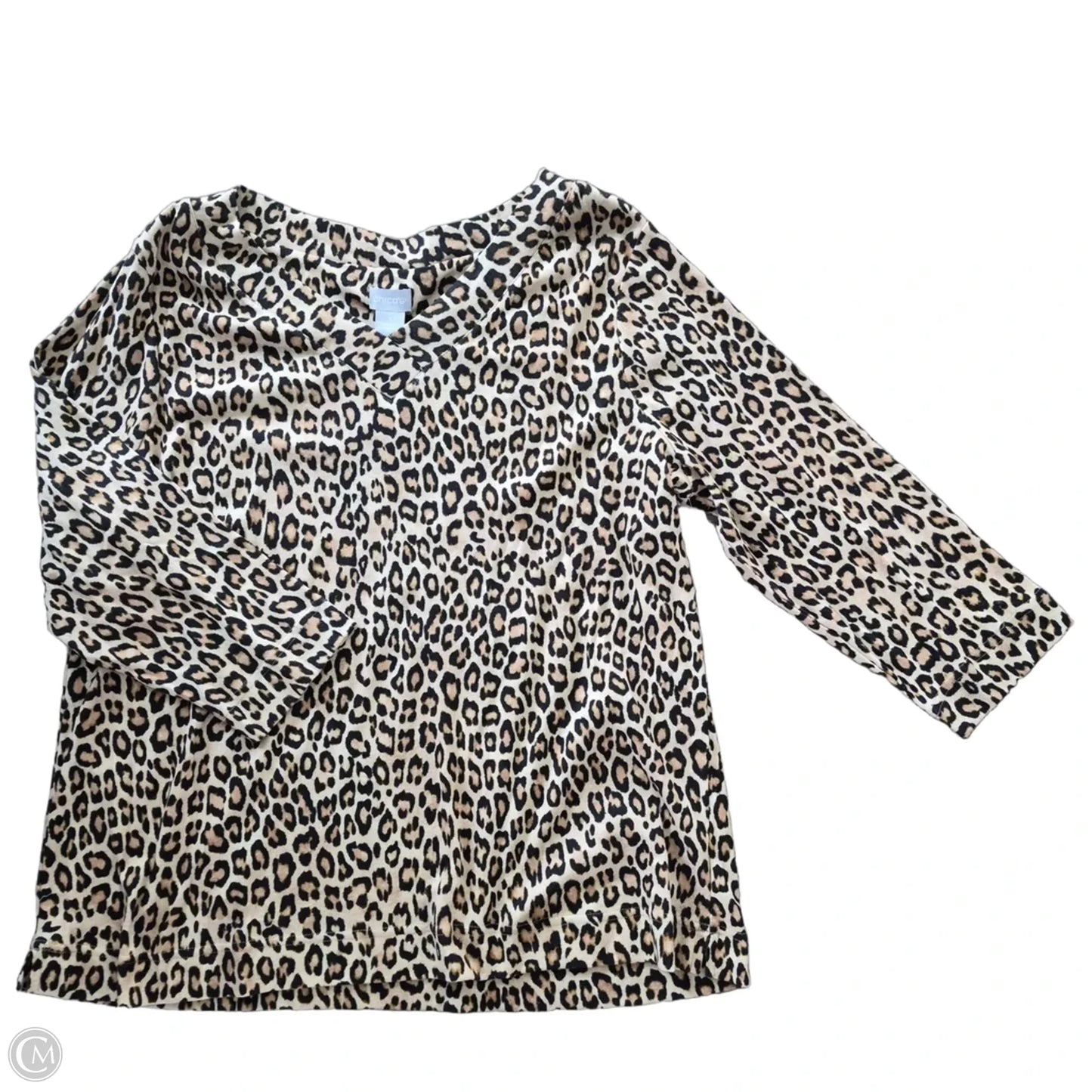 Top Long Sleeve By Chicos In Animal Print, Size: Xl