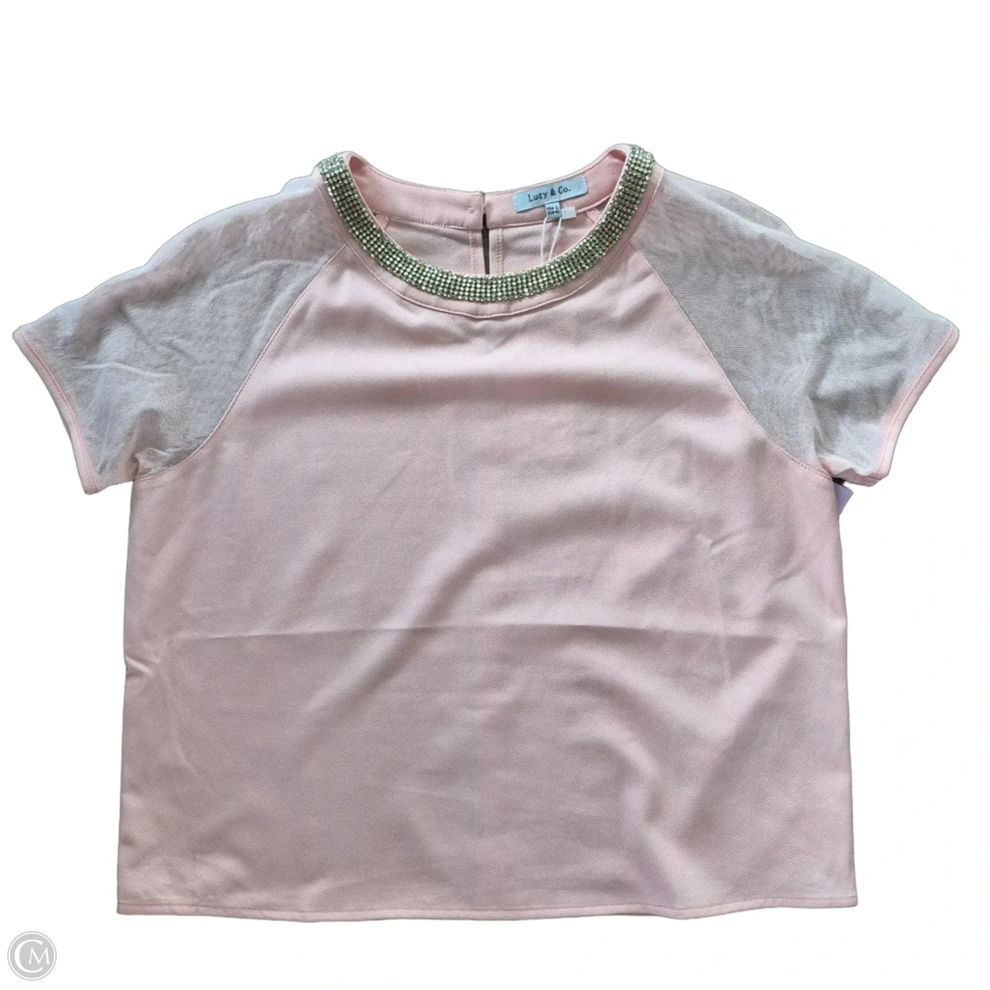 Top Short Sleeve By Cmf In Pink, Size: L