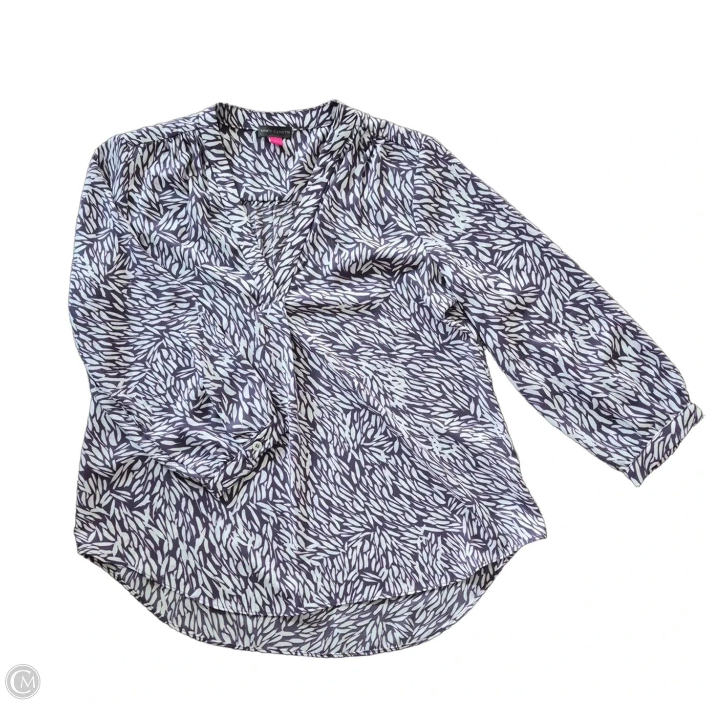 Top Long Sleeve By Vince Camuto In Purple & White, Size: S
