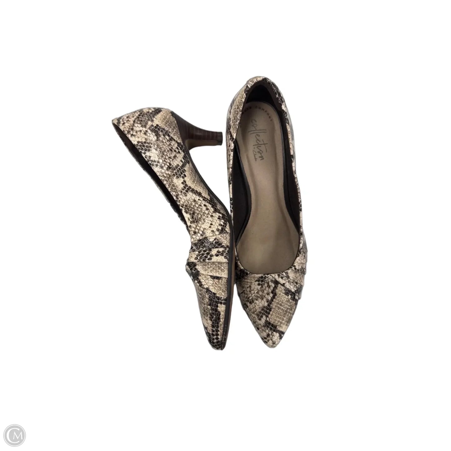 Shoes Heels Stiletto By Clarks In Snakeskin Print, Size: 8