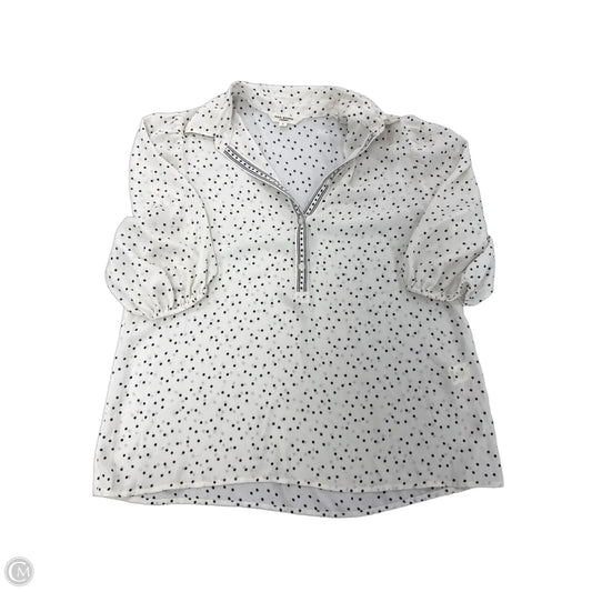 Blouse Short Sleeve By Max Studio In Polkadot Pattern, Size: S