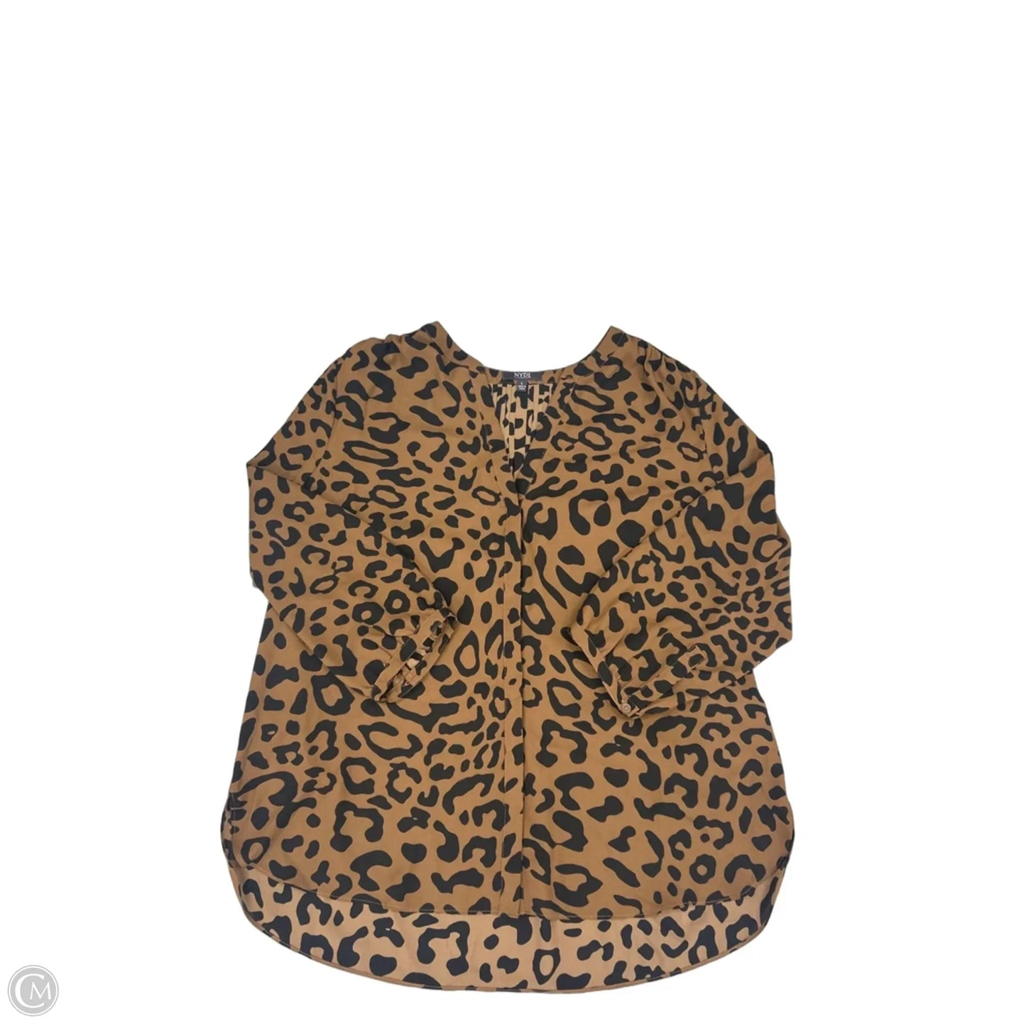 Blouse 3/4 Sleeve By Not Your Daughters Jeans In Animal Print, Size: L
