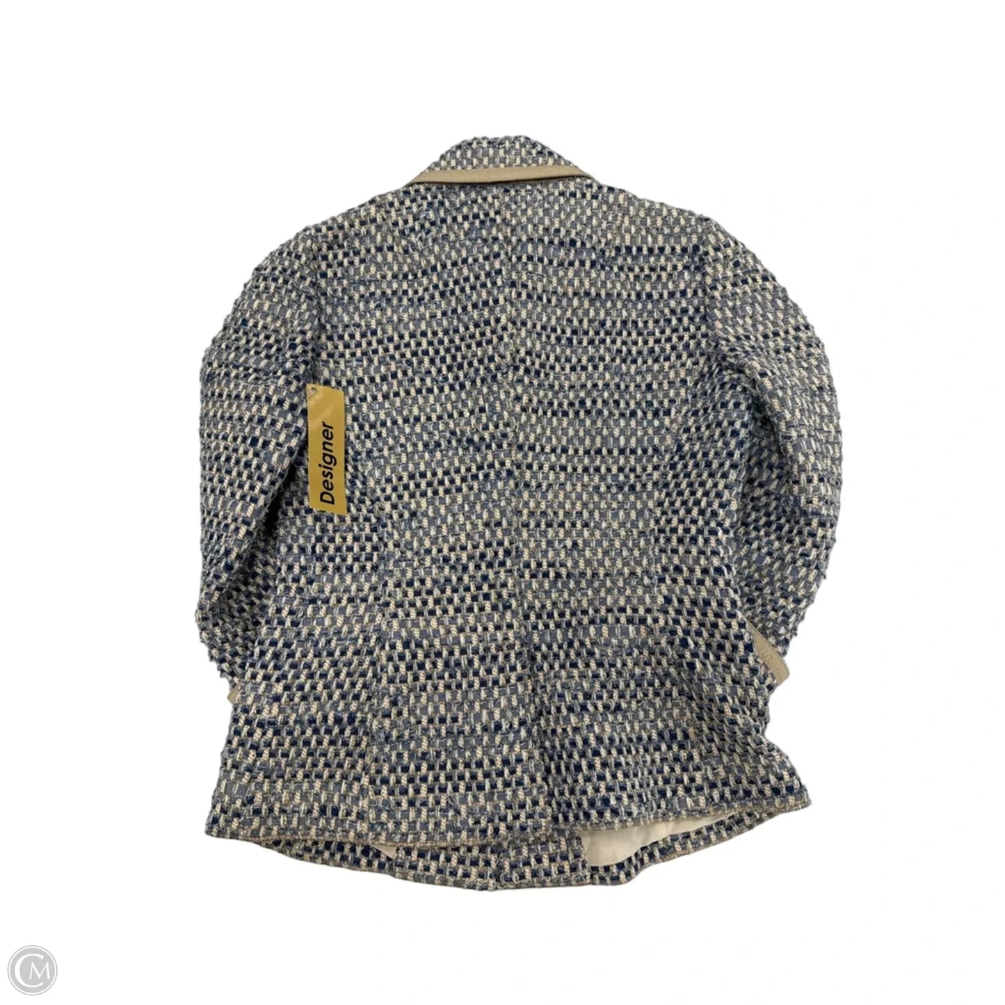 Blazer Luxury Designer By Dolce And Gabbana In Blue & Gold, Size: S