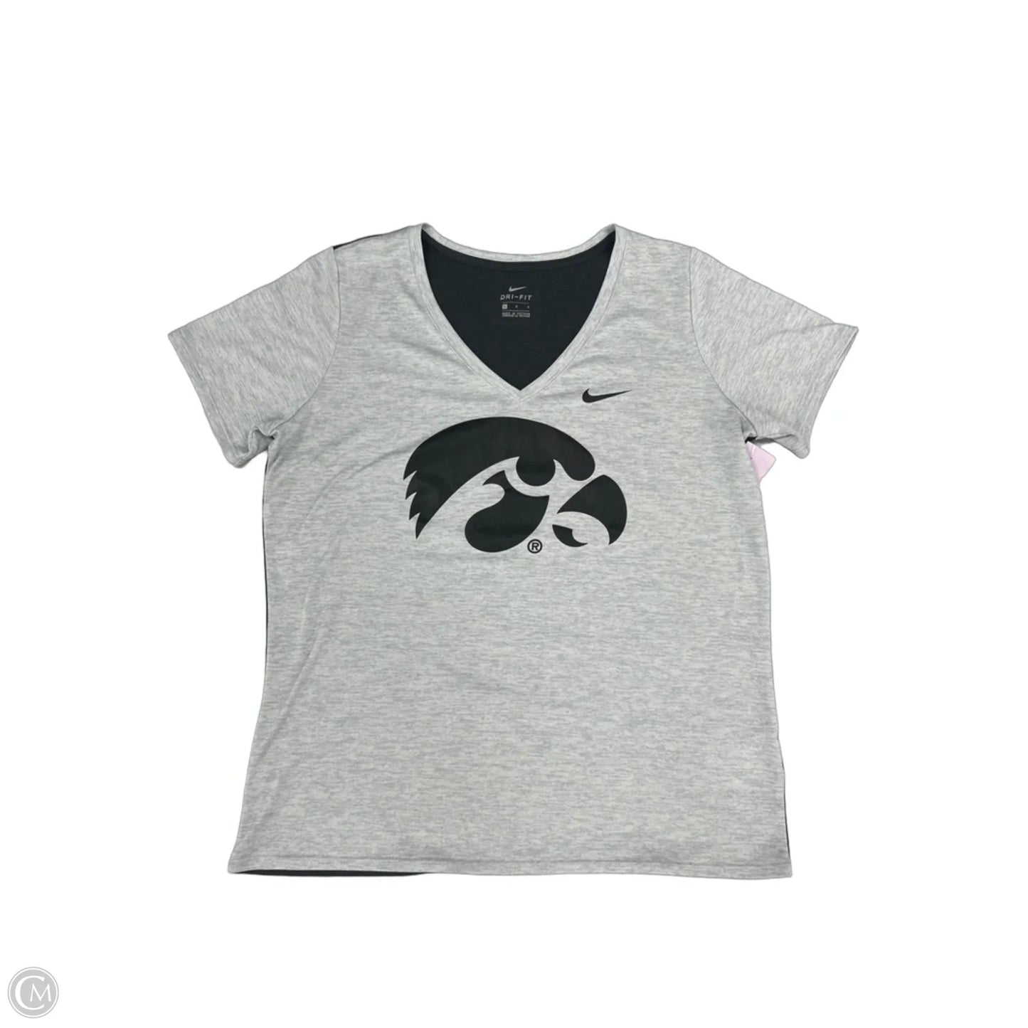 Top Short Sleeve By Nike In Black & Grey, Size: L