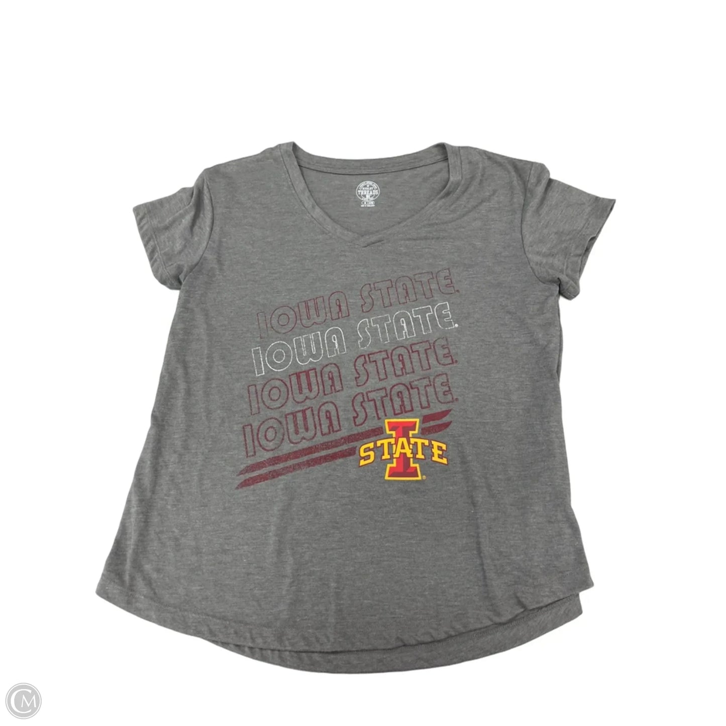 Top Short Sleeve By Cme In Grey, Size: M
