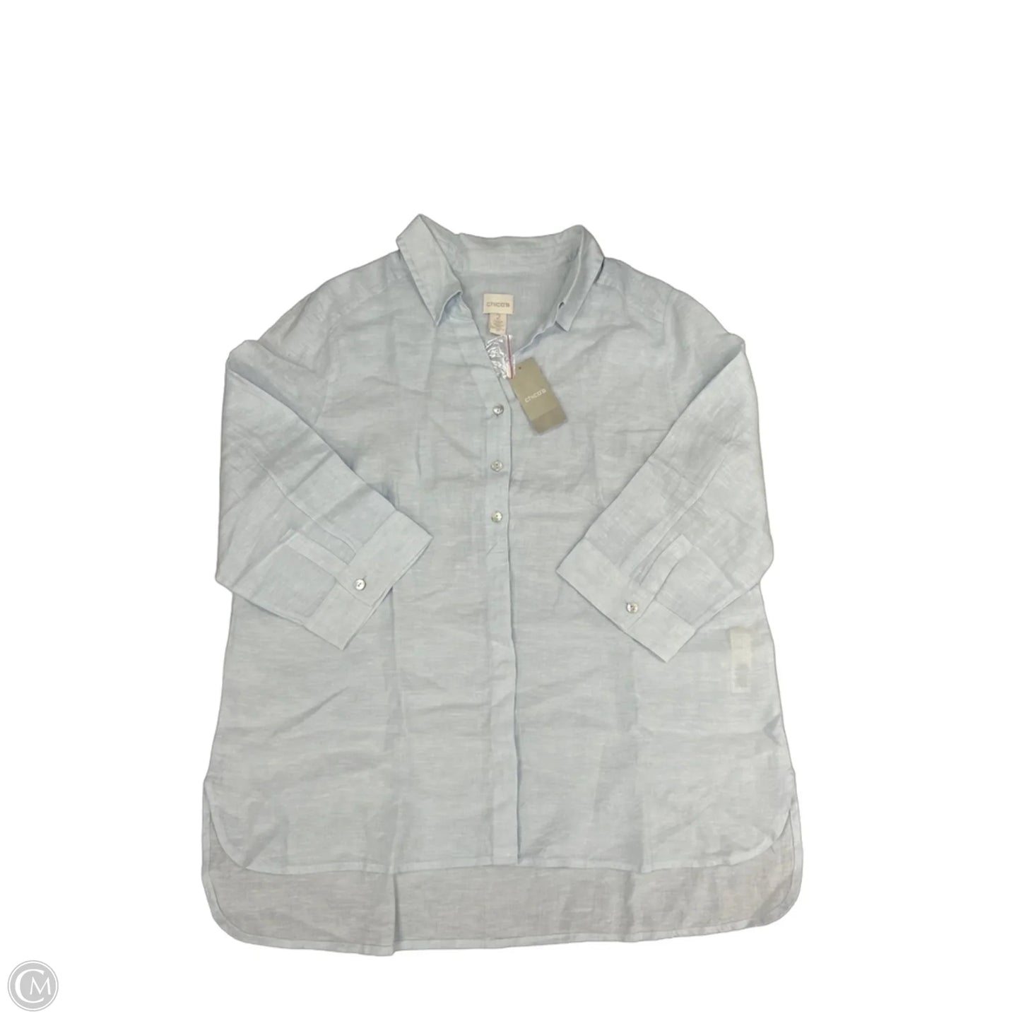 Top 3/4 Sleeve By Chicos In Blue, Size: L