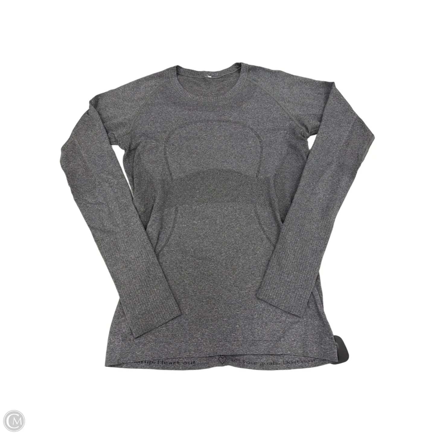 Athletic Top Long Sleeve Crewneck By Lululemon In Grey, Size: M