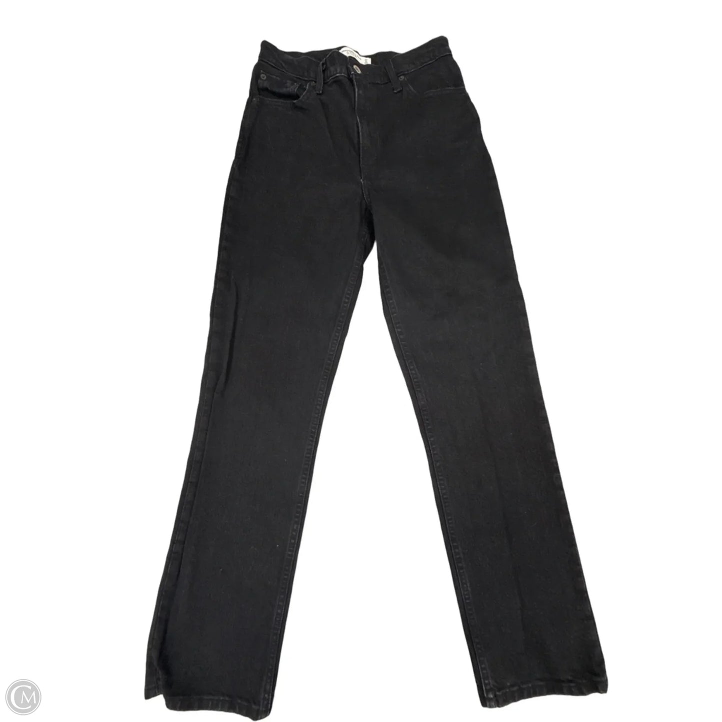 Jeans Straight By Abercrombie And Fitch In Black Denim, Size: 4