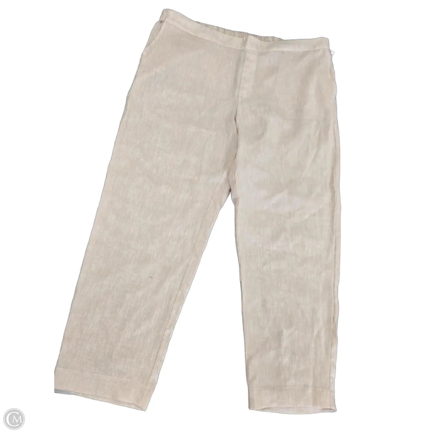 Pants Linen By Foxcroft In Tan, Size: 18w