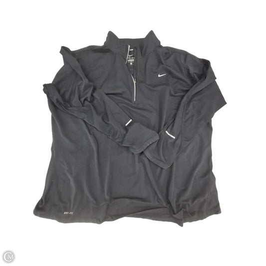 Athletic Top Long Sleeve Collar By Nike In Black, Size: 3x