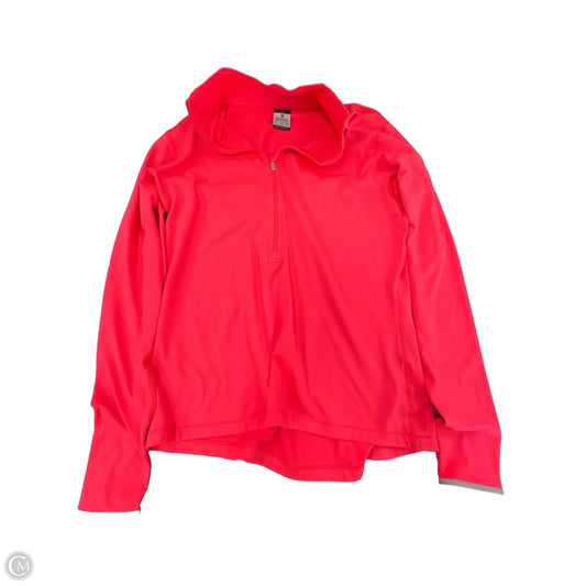 Athletic Top Long Sleeve Collar By Nike Apparel In Coral, Size: Xl