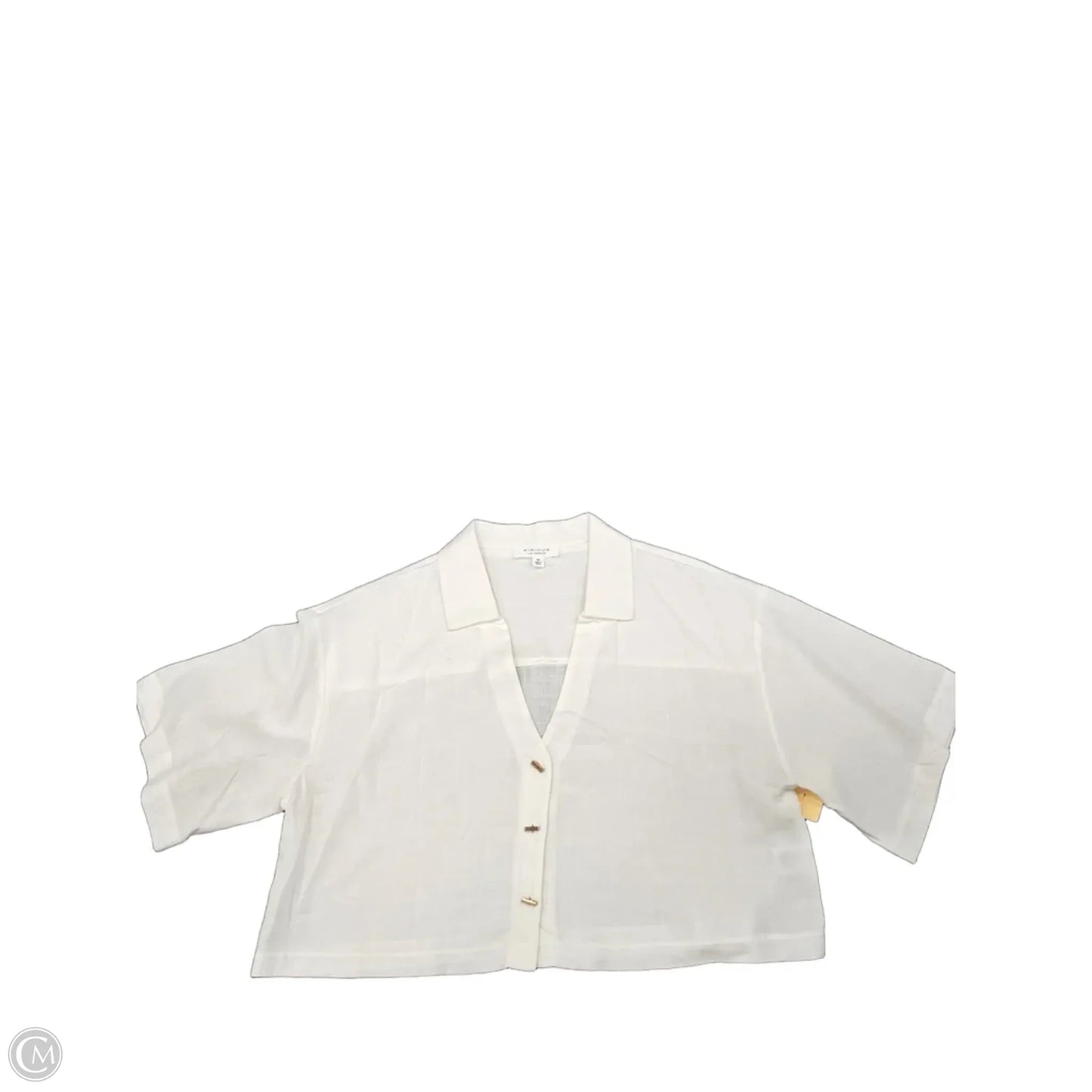 Top Short Sleeve By Kirious In White, Size: M