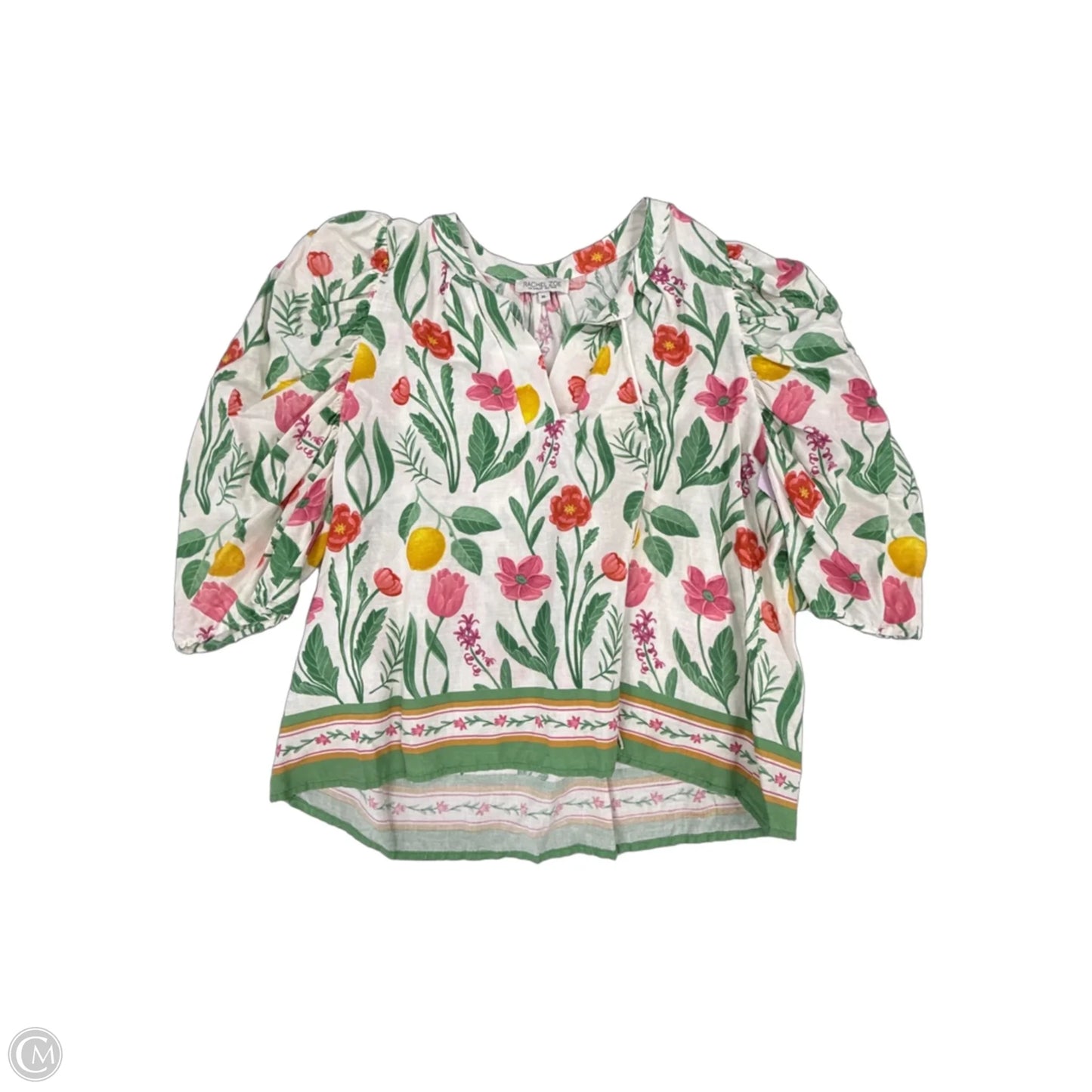 Blouse Short Sleeve By Rachel Zoe In Floral Print, Size: Xl
