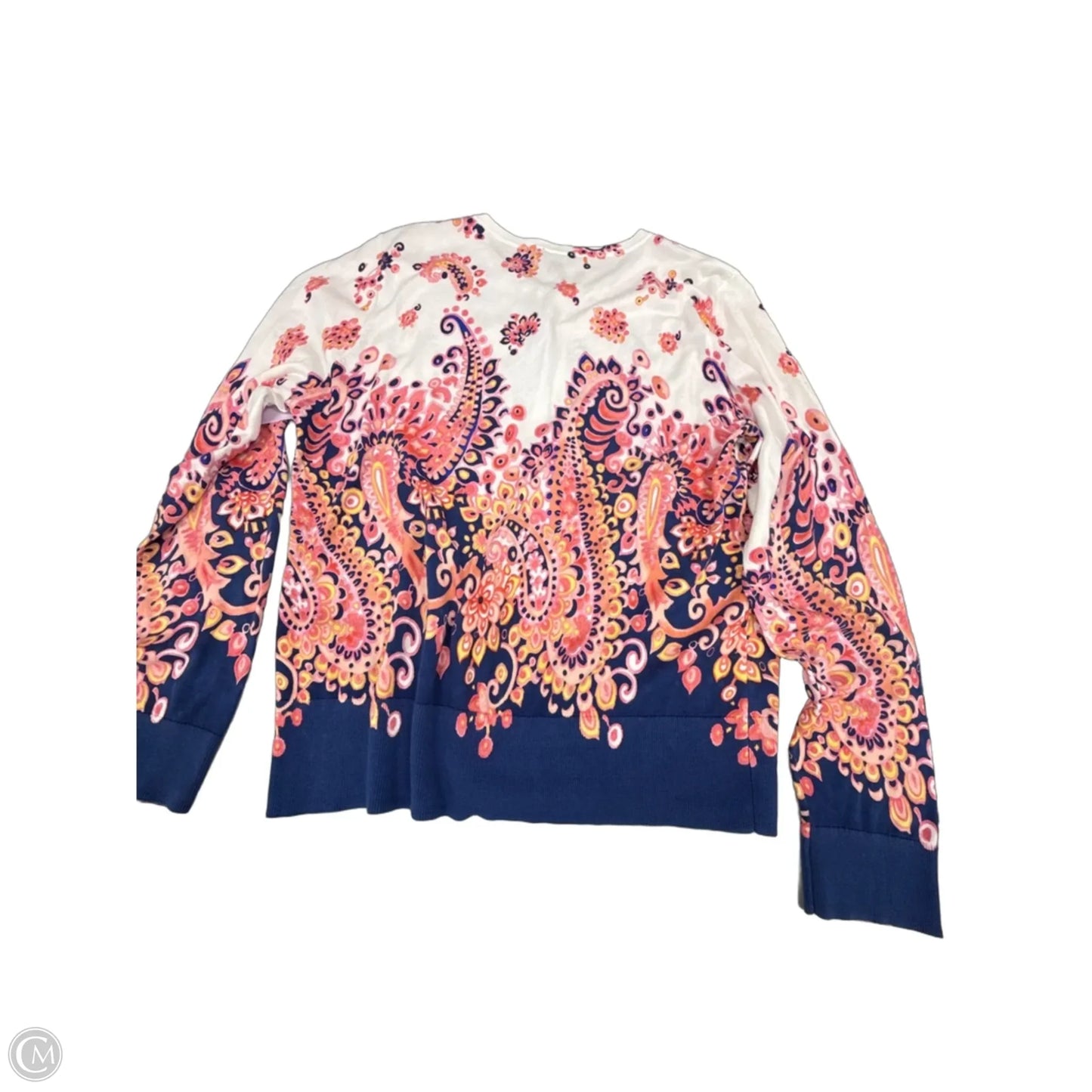 Top Long Sleeve By Talbots In Blue & Pink, Size: Xl