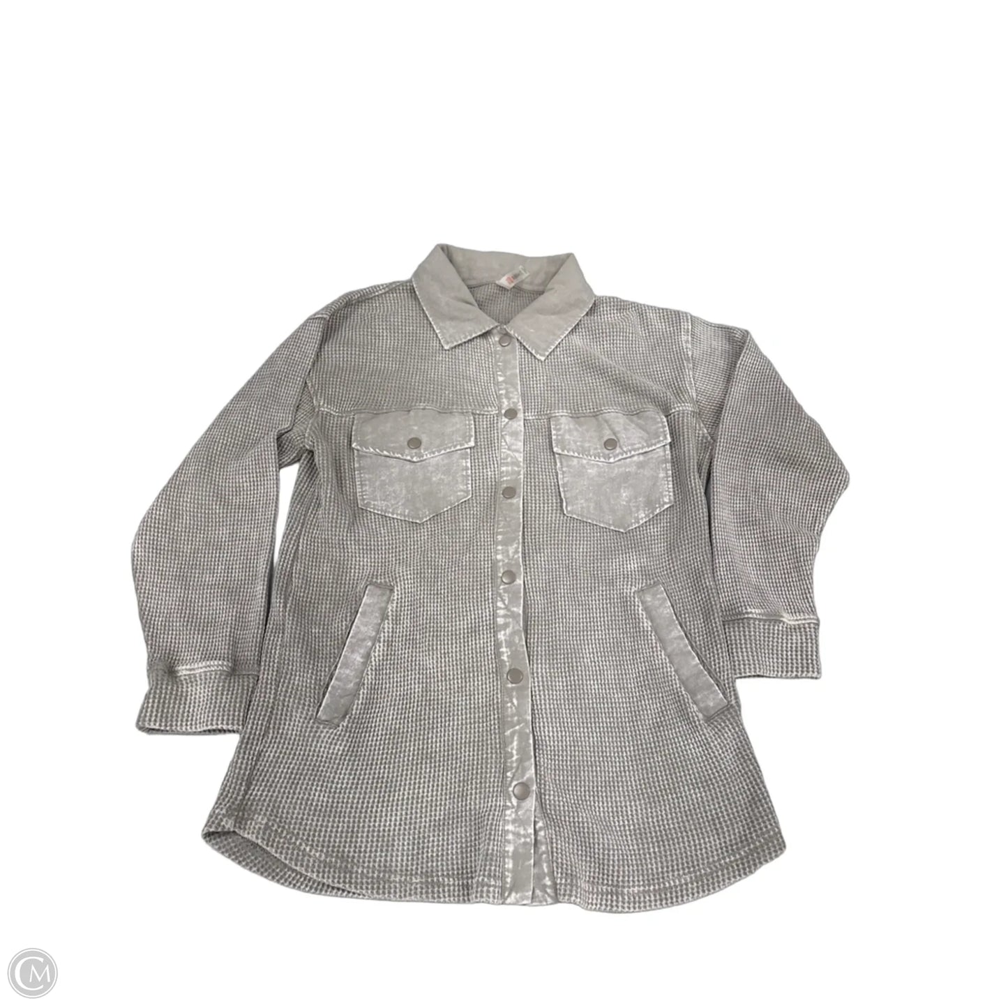 Top Long Sleeve By Mono B In Grey, Size: S
