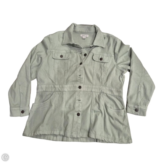 Jacket Denim By Coldwater Creek In Green, Size: Xlp