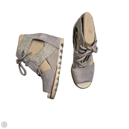 Sandals Heels Wedge By Sorel In Grey, Size: 6.5