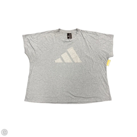 Top Short Sleeve By Adidas In Grey, Size: 3x