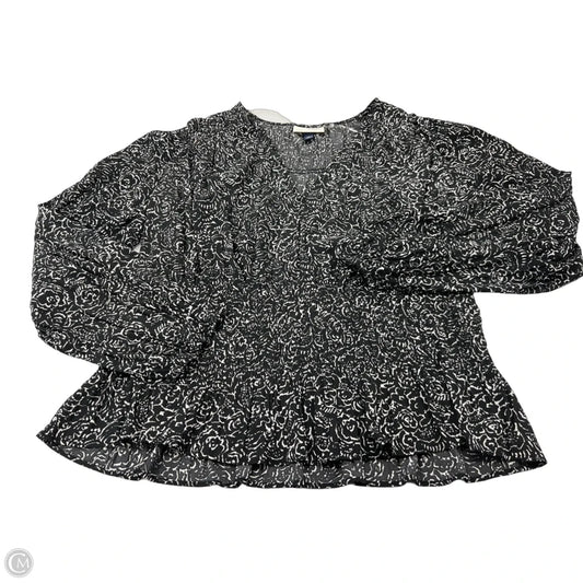 Top Long Sleeve By Universal Thread In Black & White, Size: Xxl