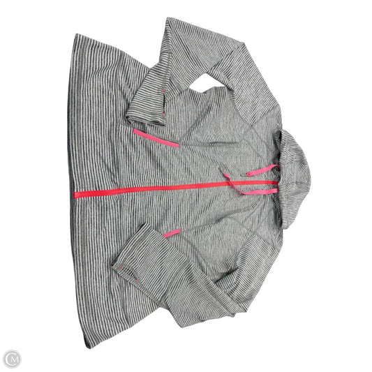 Athletic Top Long Sleeve Hoodie By Lukka In Grey & White, Size: Xxl