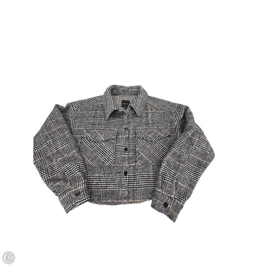 Jacket Shirt By Love Tree In Plaid Pattern, Size: S