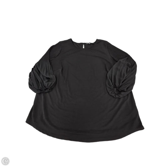 Top 3/4 Sleeve By Adrianna Papell In Black, Size: 2x