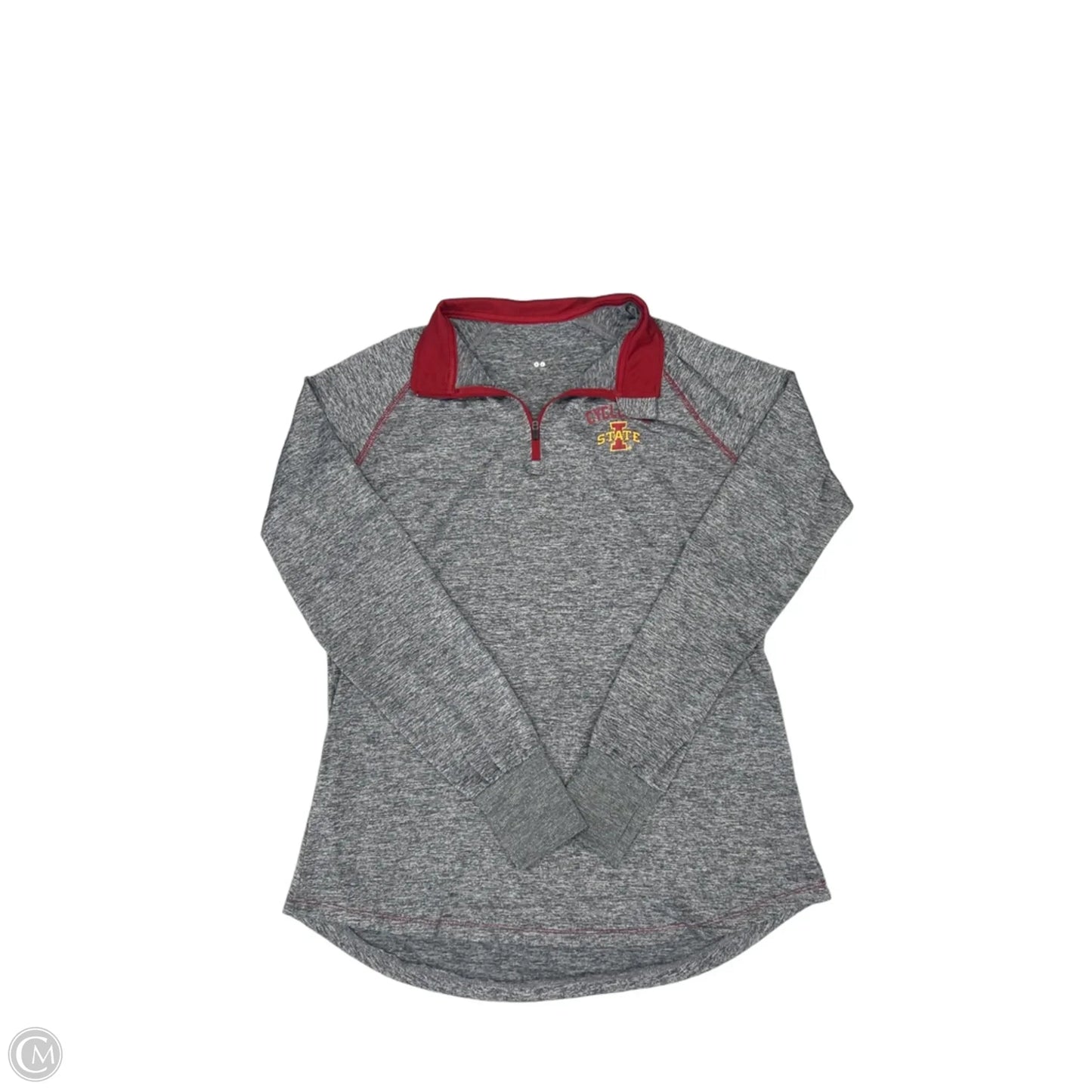 Athletic Top Long Sleeve Collar By Cmf In Grey, Size: Xl