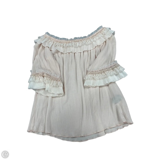 Top Short Sleeve By Pol In Peach, Size: M
