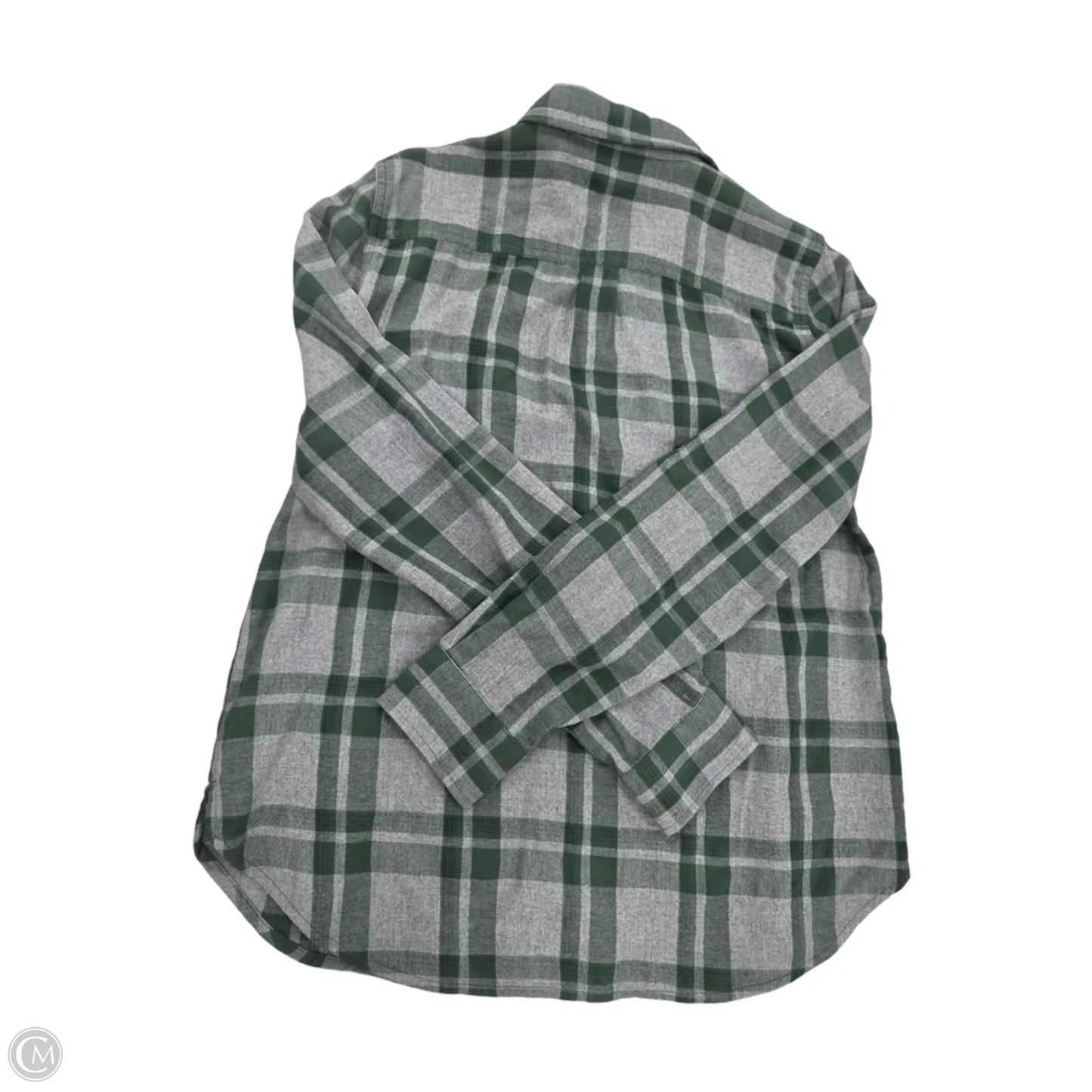 Top Long Sleeve By Madewell In Plaid Pattern, Size: M