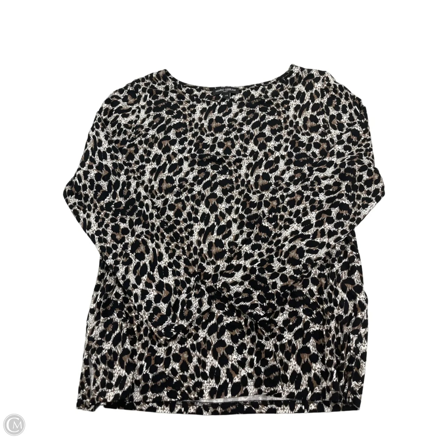 Top Long Sleeve By Mario Serrani In Animal Print, Size: L