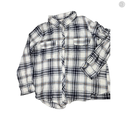 Top Long Sleeve By Blu Pepper In Plaid Pattern, Size: 2x