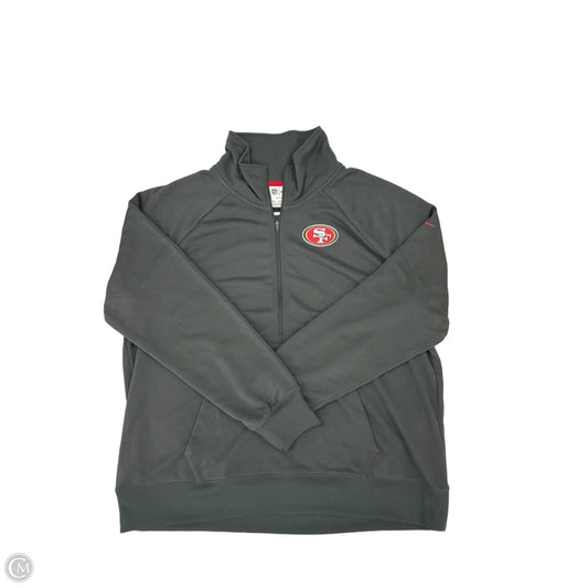Athletic Top Long Sleeve Collar By Nike In Grey, Size: Xxl