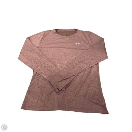 Athletic Top Long Sleeve Crewneck By Nike In Mauve, Size: Xl