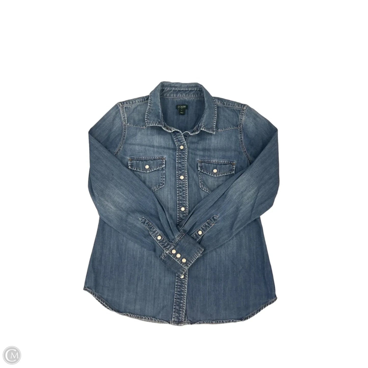 Top Long Sleeve By J. Crew In Blue Denim, Size: S