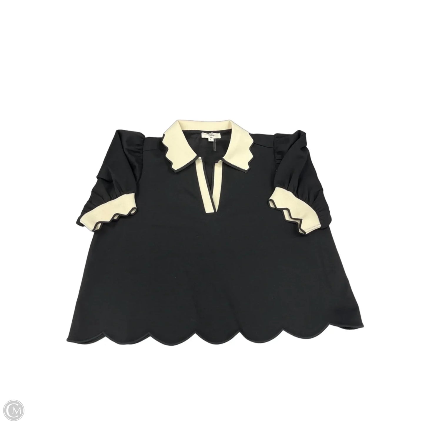 Top Short Sleeve By Entro In Black, Size: L