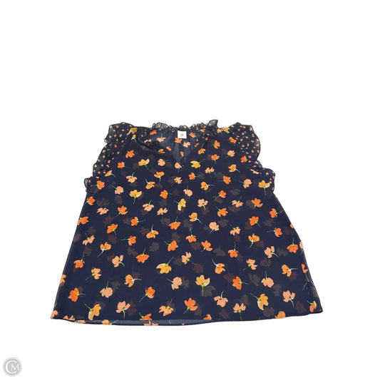 Top Short Sleeve By Cabi In Blue & Orange, Size: Xl