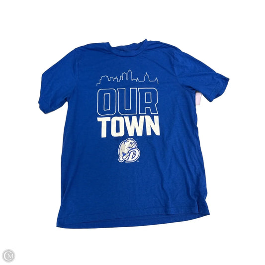 Top Short Sleeve By Authentic In Blue, Size: Xl
