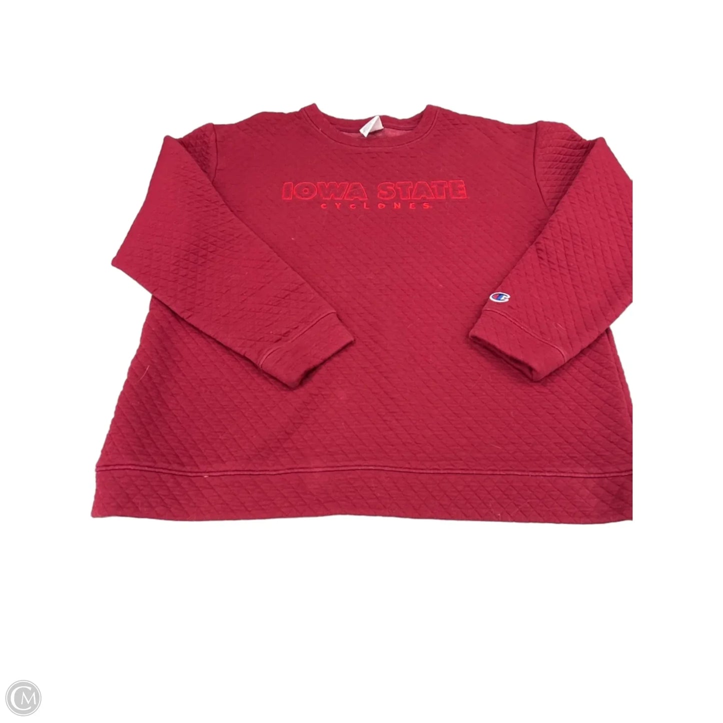 Top Long Sleeve By Champion In Red, Size: L
