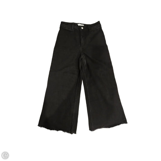 Jeans Wide Leg By Mng In Black Denim, Size: 6