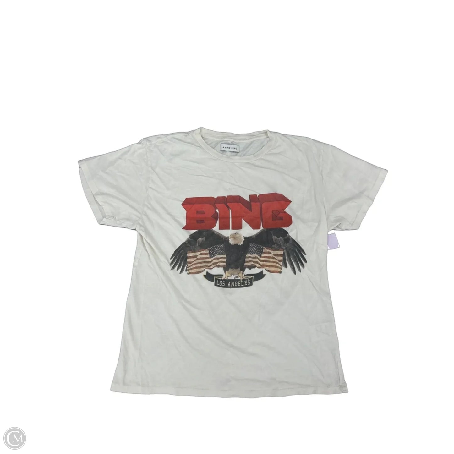 Top Short Sleeve By Anine Bing In Ivory, Size: L