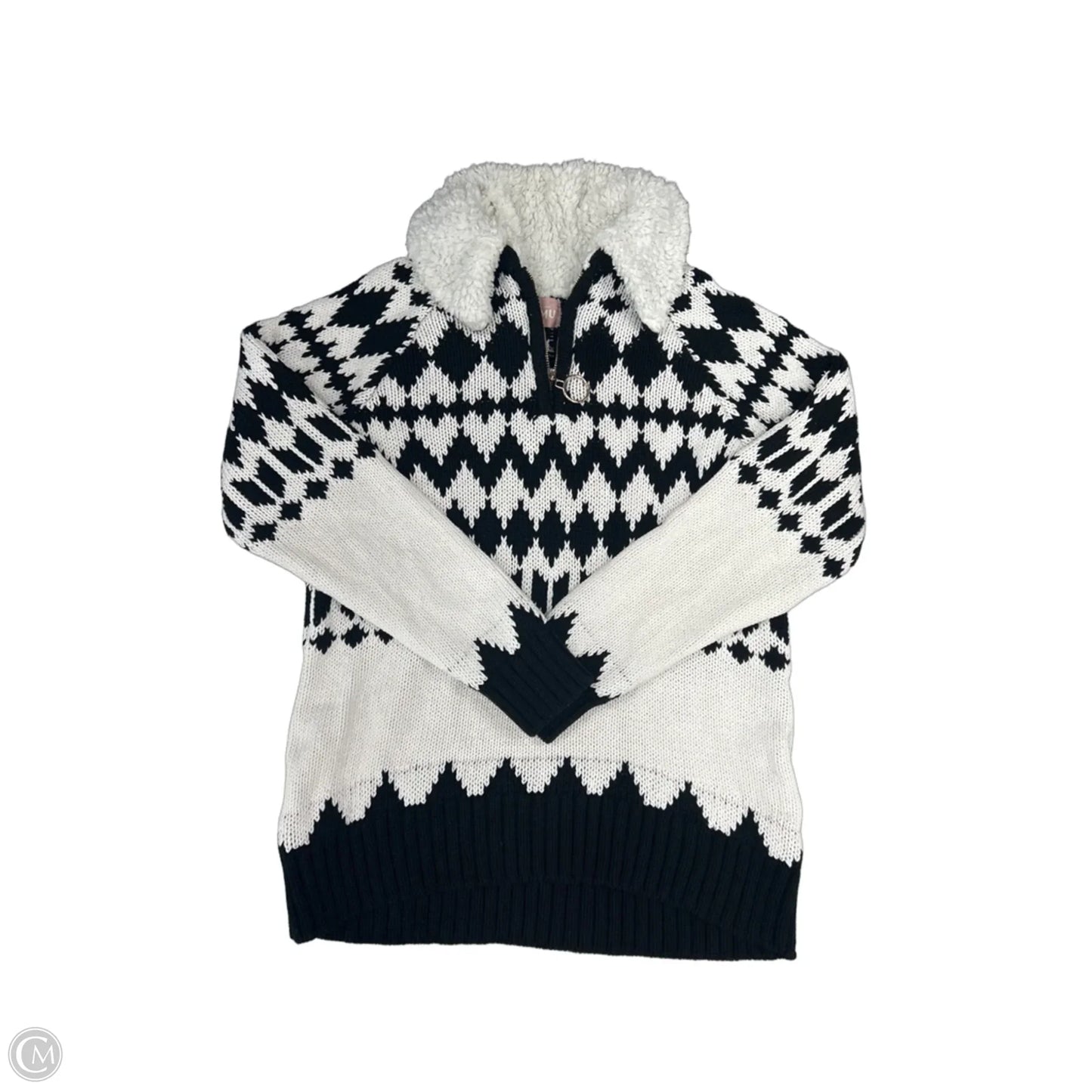 Sweater By Mumu In Black & White, Size: S