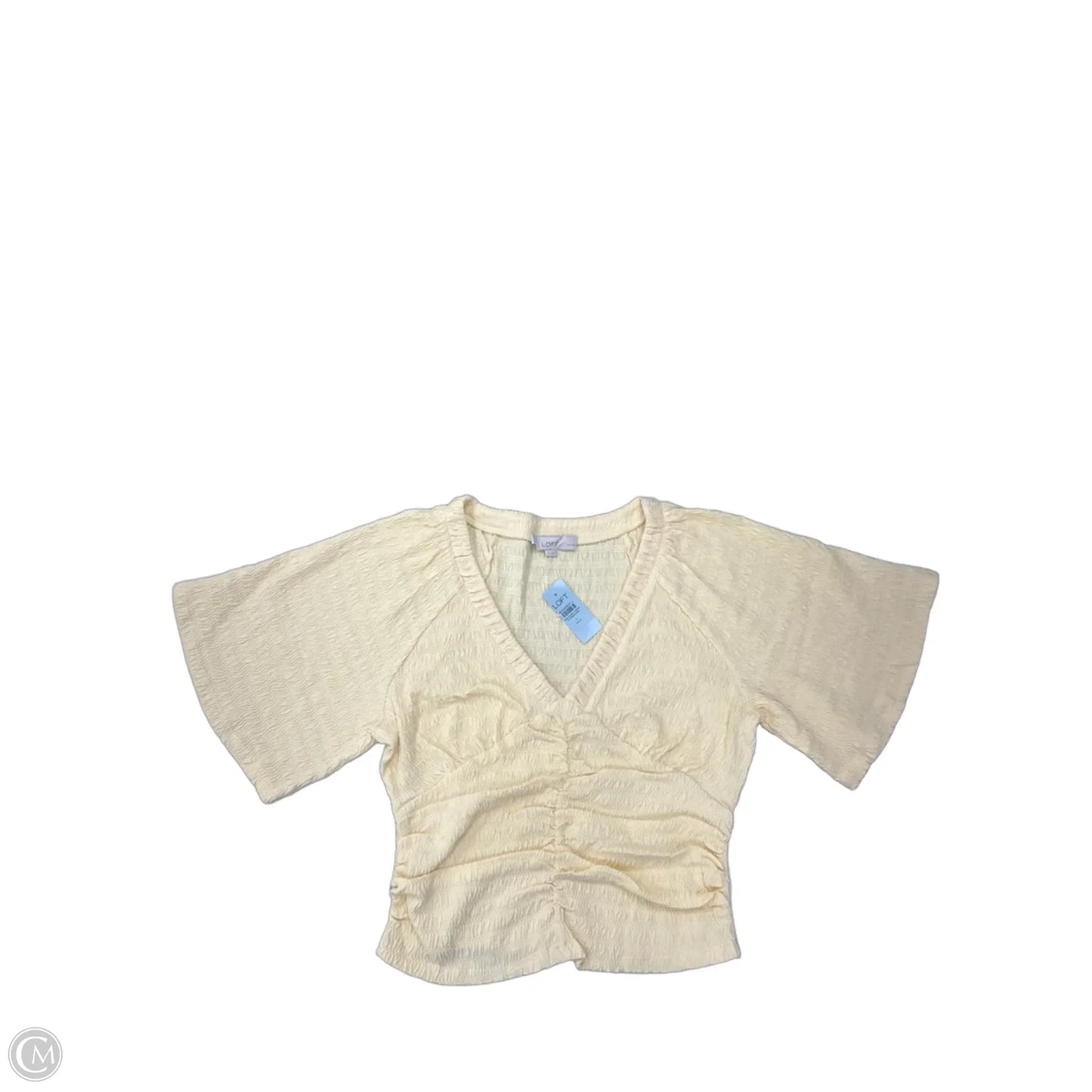Top Short Sleeve By Loft In Yellow, Size: Lp