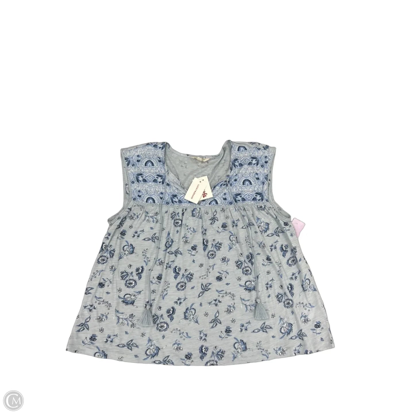 Top Sleeveless By Lucky Brand In Blue, Size: L