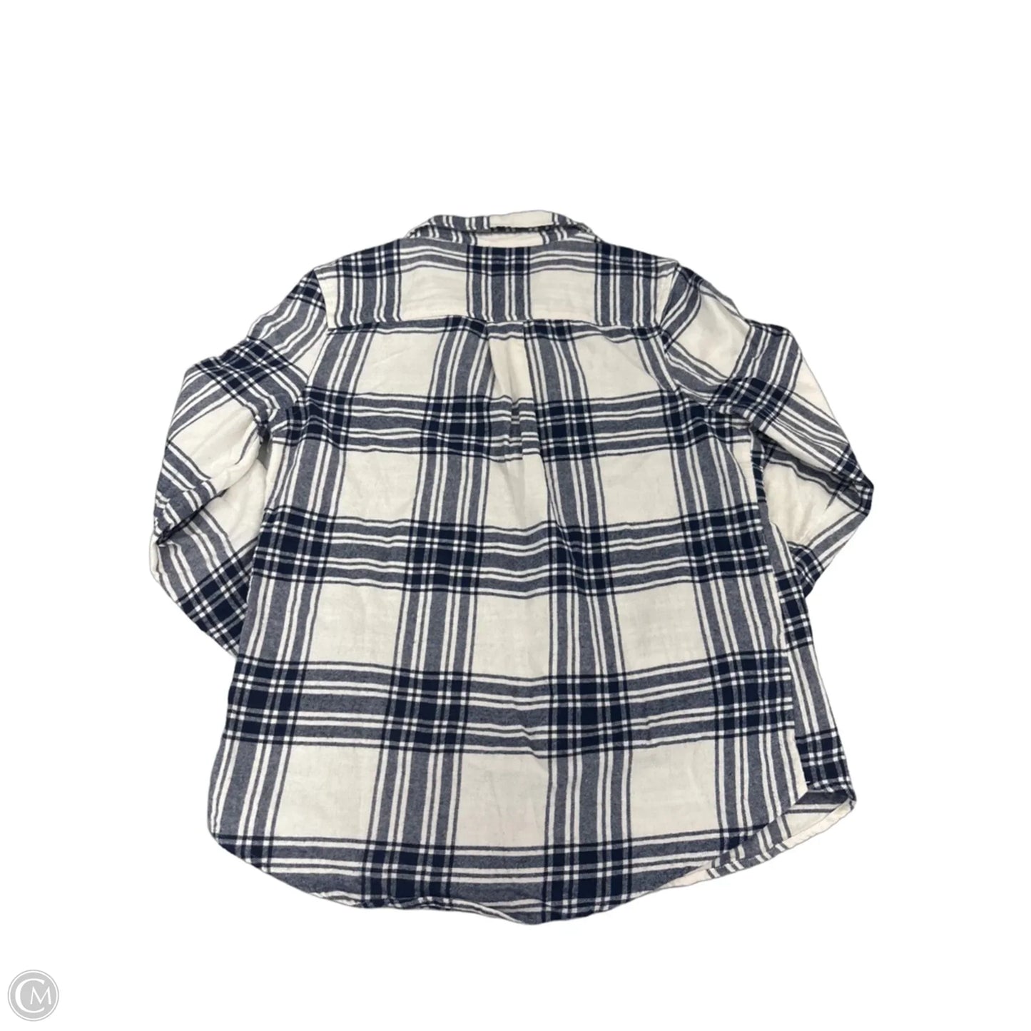 Top Long Sleeve By Croft And Barrow In Blue & White, Size: S