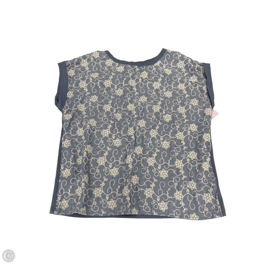 Top Sleeveless By Staccato In Blue & White, Size: L
