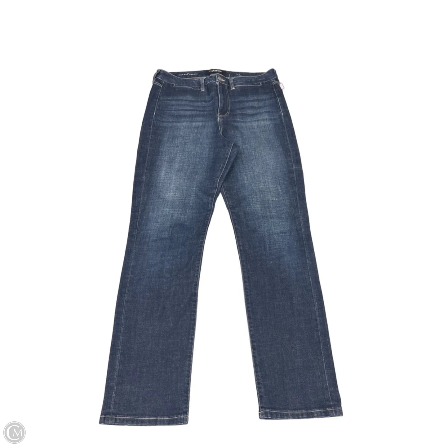 Jeans Straight By Liverpool In Blue Denim, Size: 14