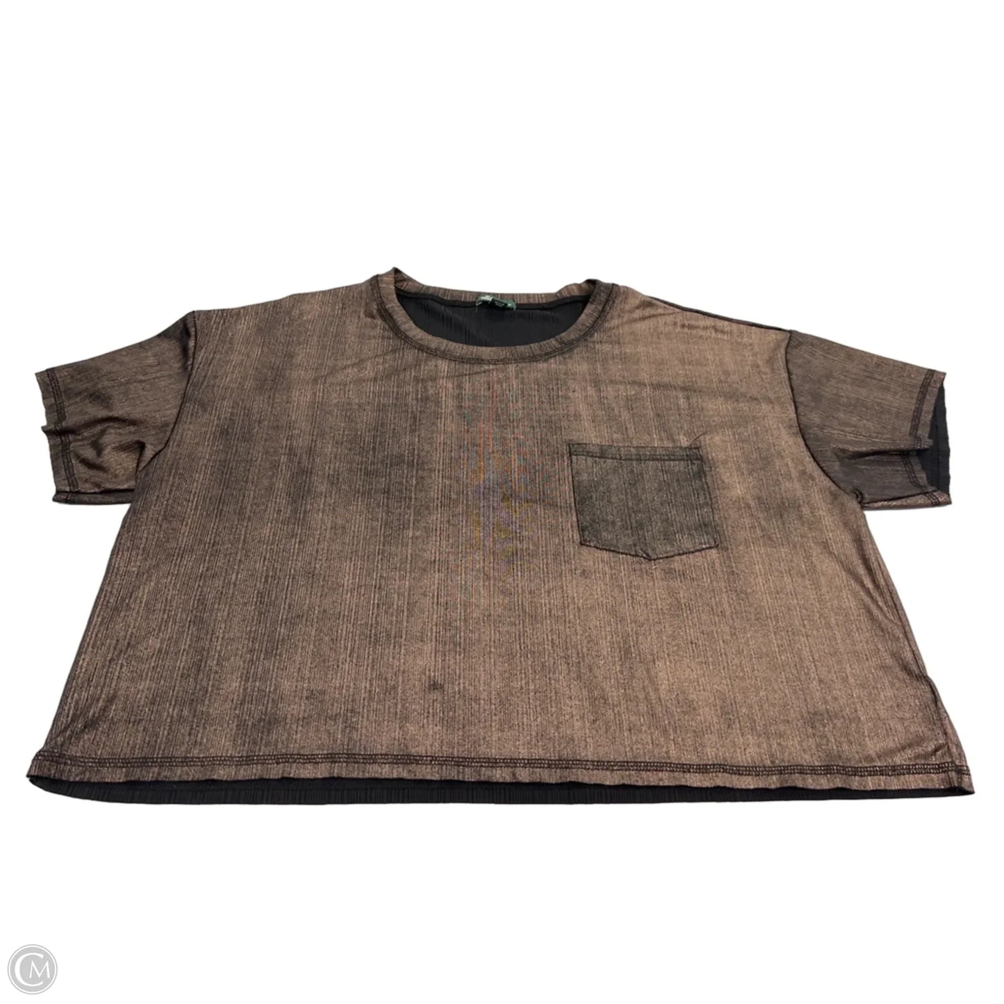 Top Short Sleeve By Wild Fable In Black & Brown, Size: L