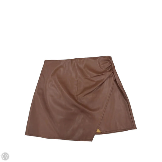 Skirt Mini & Short By Fashion On Earth In Brown, Size: M