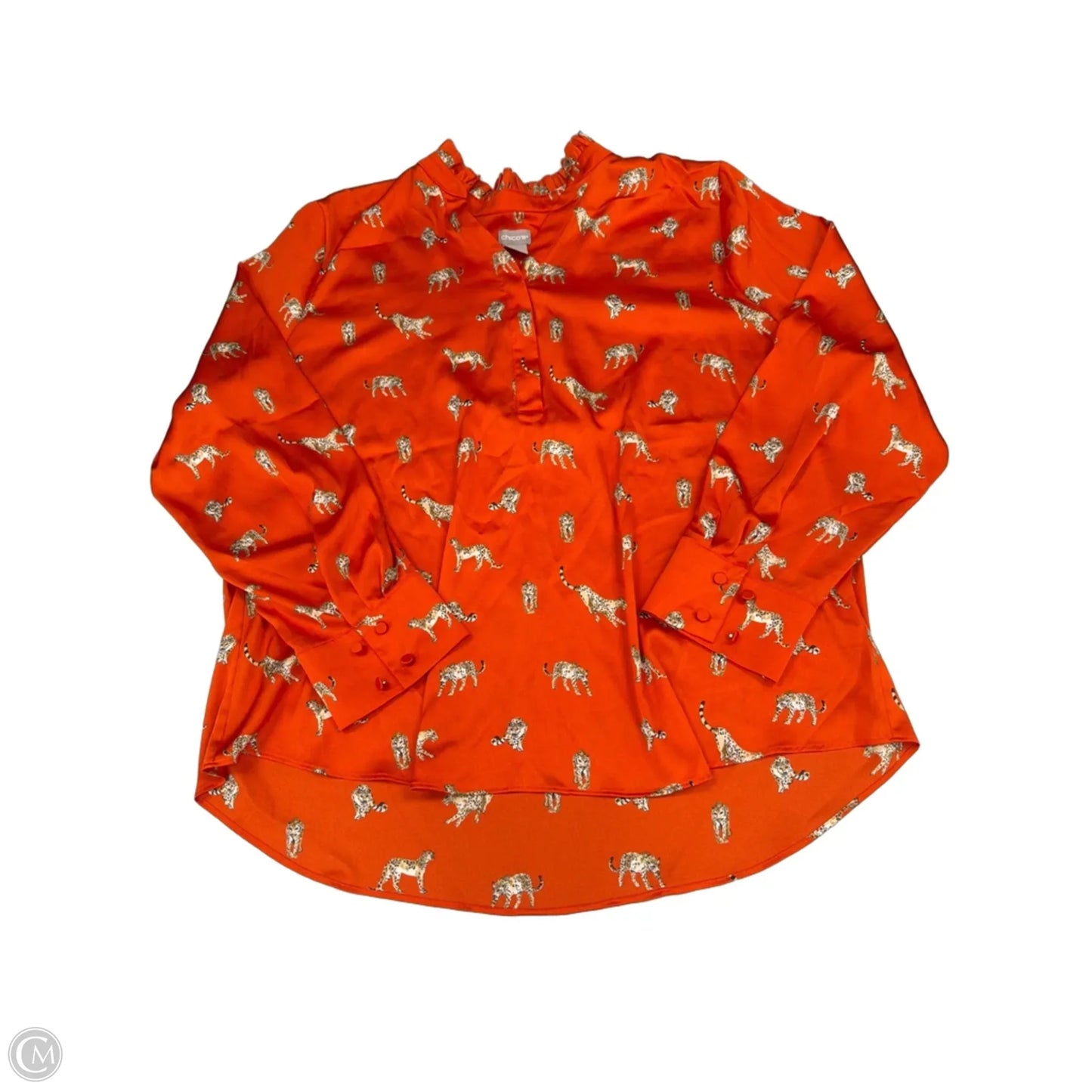 Top Long Sleeve By Chicos In Orange, Size: Xl