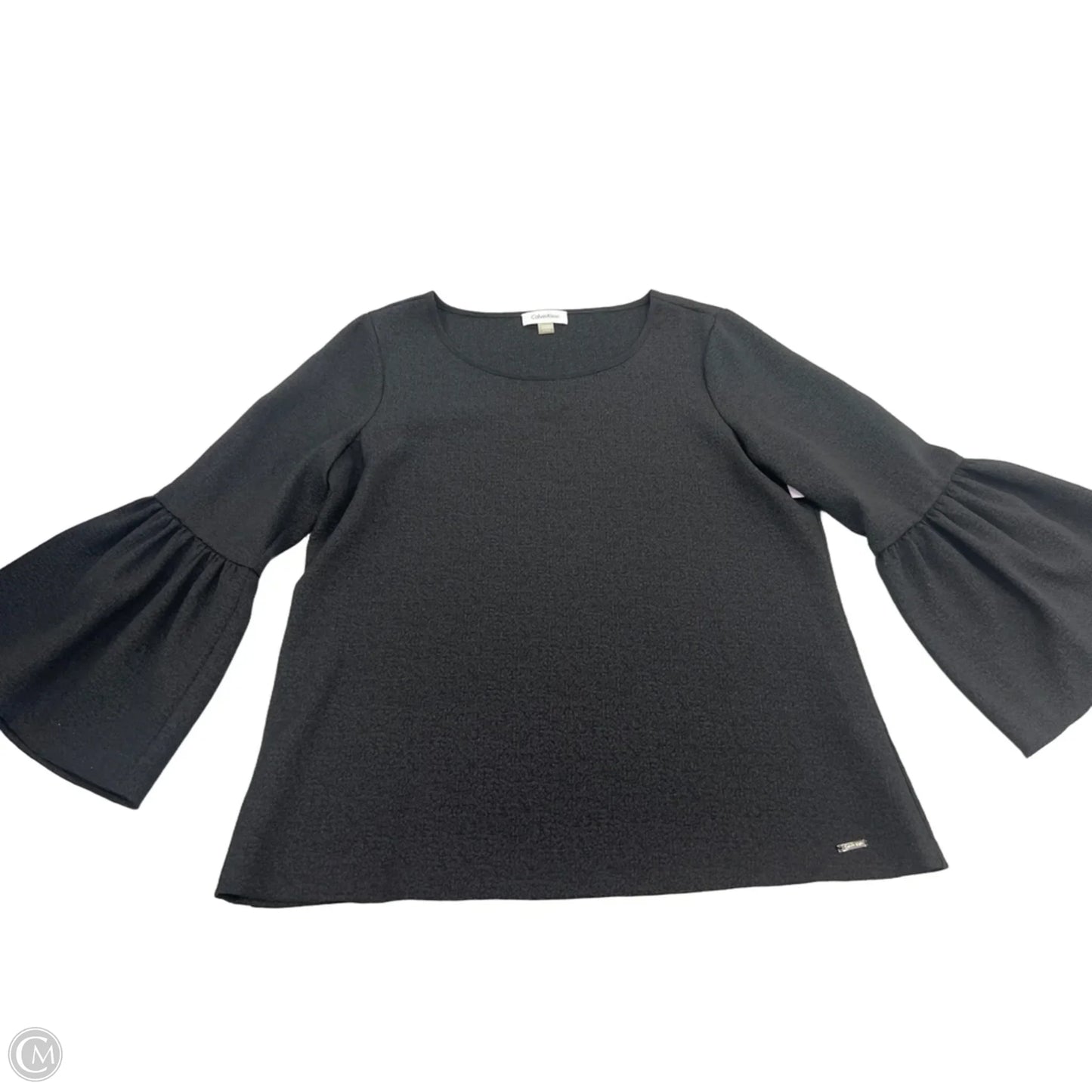 Top Long Sleeve By Calvin Klein In Black, Size: L